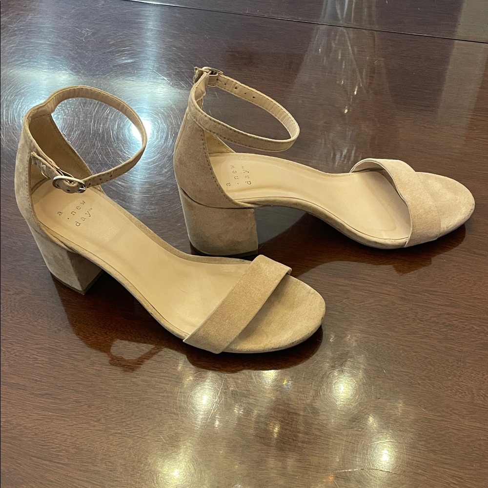 a new day Tan Block Heel Sandals